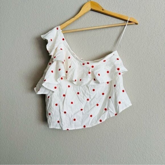 Miami Piper Cold Shoulder Polka Dot Blouse Size Small - Picture 3 of 8